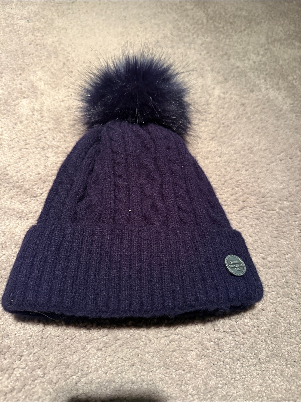 Cozy Knit Pom Beanie - Navy